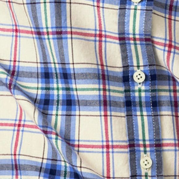 Talbots CLASSIC COTTON SHIRT - ENCHANTED BLUE PLAID Size medium - Picture 3 of 8